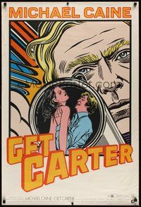 7m095 GET CARTER 1sh '71 great totally different John Van Hamersveld art of Michael Caine!