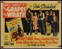 7m076 GRAPES OF WRATH 1/2sh '40 full-color line up portrait of stars + John Steinbeck book cover!