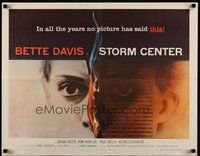 7m079 STORM CENTER 1/2sh '56 completely different Saul Bass close up image of Bette Davis!