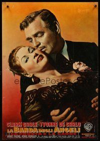 7m214 BAND OF ANGELS Italian photobusta '57 Clark Gable & beautiful mistress Yvonne De Carlo!