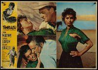 7m236 LEGEND OF THE LOST Italian photobusta '57 John Wayne tangling with Sophia Loren!