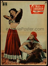 7m238 MAGIC CARPET Italian photobusta '52 sexy Arabian dancer Patricia Medina w/John Agar!