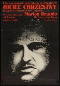 7m161 GODFATHER Polish 23x33 '73 cool Ruminski art of Marlon Brando in Coppola classic!