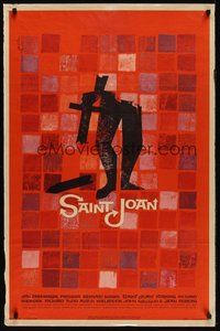 7m106 SAINT JOAN 1sh '57 Joan of Arc, directed by Otto Preminger, wonderful Saul Bass art!