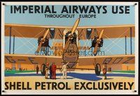 7m084 IMPERIAL AIRWAYS USE SHELL PETROL EXCLUSIVELY special 30x44 '02 Dacres Adams art of aircraft