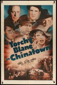 7m048 TORCHY BLANE IN CHINATOWN 1sh '39 female detective Glenda Farrell, Barton MacLane