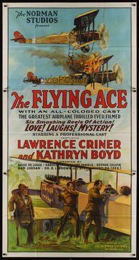 7p035 FLYING ACE 3sh '26 cool all-black aviation, the greatest airplane thriller ever produced!