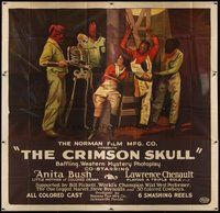 7p031 CRIMSON SKULL 6sh '21 stone litho of cowboys Anita Bush & Lawrence Chenault + cool skeleton!