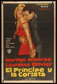 7p053 PRINCE & THE SHOWGIRL Argentinean '57 Laurence Olivier nuzzles super sexy Marilyn Monroe!