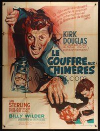 7p072 ACE IN THE HOLE French 1p R50s Billy Wilder classic, cool different art of Kirk Douglas!