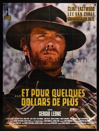 7p076 FOR A FEW DOLLARS MORE French 1p R90s Sergio Leone, cool close up of smoking Clint Eastwood!