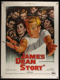 7p079 JAMES DEAN: THE FIRST AMERICAN TEENAGER French 1p '80 cool different Rebel Without a Cause art by Jean Mascii!