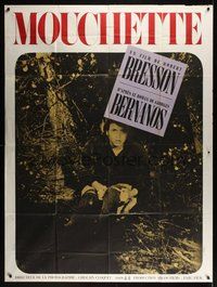 7p082 MOUCHETTE French 1p '67 directed by Robert Bresson, close up of terrified Nadine Nortier!