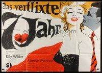 7p143 SEVEN YEAR ITCH German 33x47 R66 Billy Wilder, great Nosbisch art of Marilyn Monroe!