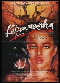 7p145 CAT PEOPLE signed German '82 by Nastassja Kinski, cool different art with panther!