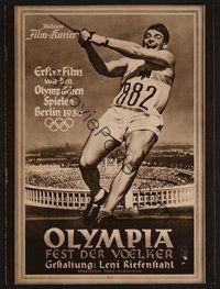 7p141 OLYMPIAD German program '38 Part I of Leni Riefenstahl's 1936 Munich Olympics documentary!
