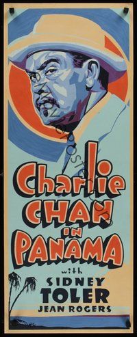 7p097 CHARLIE CHAN IN PANAMA other company insert '40 silkscreen artwork of Asian Sidney Toler!