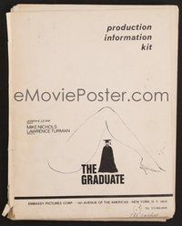 7p129 GRADUATE presskit '68 Dustin Hoffman & Anne Bancroft, Katharine Ross, Mike Nichols classic!