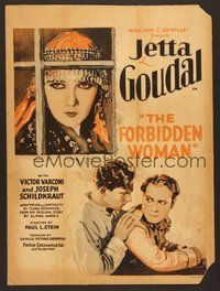 7p016 FORBIDDEN WOMAN WC '27 Jetta Goudal is a beautiful spy who betrays her husband in 2 ways!