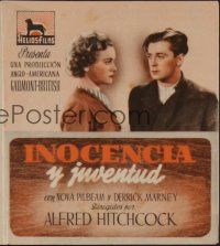7p126 YOUNG & INNOCENT Spanish herald '37 Alfred Hitchcock, completely different image!