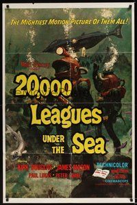 7r004 20,000 LEAGUES UNDER THE SEA 1sh R71 Jules Verne classic, wonderful art of deep sea divers!