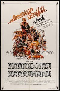 7r037 AMERICAN GRAFFITI 1sh R78 George Lucas teen classic, it was the time of your life!