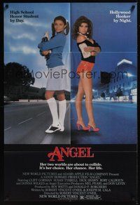 7r044 ANGEL 1sh '83 high school honor student by day, Hollywood hooker at night!
