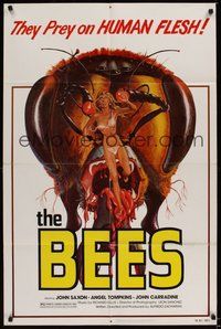 7r073 BEES 1sh '78 they prey on human flesh, giant killer bee & sexy girl artwork by Kollar!