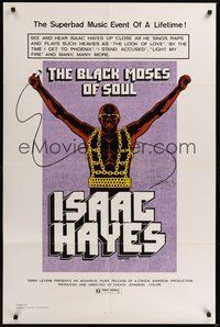 7r092 BLACK MOSES OF SOUL 1sh '73 Isaac Hayes, the superbad music event of a lifetime!