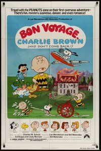 7r102 BON VOYAGE CHARLIE BROWN 1sh '80 Peanuts, Snoopy, Charles M. Schulz art!