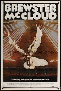 7r112 BREWSTER McCLOUD style B 1sh '71 Robert Altman, Bud Cort with wings in the astrodome!