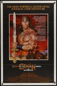7r163 CONAN THE DESTROYER 1sh '84 Arnold Schwarzenegger is the most powerful legend of all!
