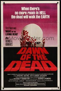 7r181 DAWN OF THE DEAD 1sh '79 George Romero, there's no more room in HELL for the dead!
