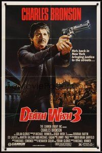 7r189 DEATH WISH 3 1sh '85 Watts artwork of Charles Bronson, back and cleaning the streets!