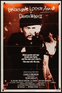 7r190 DEATH WISH II 1sh '82 Charles Bronson is loose again and wants the filth off the streets!