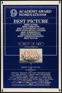 7r193 DEER HUNTER academy nominations 1sh '78 directed by Michael Cimino, Robert De Niro, Walken!