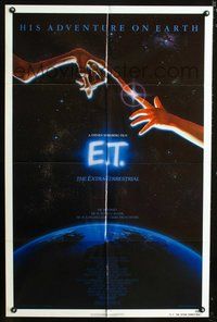 7r217 E.T. THE EXTRA TERRESTRIAL 1sh '82 Steven Spielberg classic, John Alvin art!