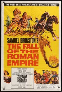 7r238 FALL OF THE ROMAN EMPIRE 1sh '64 Anthony Mann, Sophia Loren, cool chariot artwork!