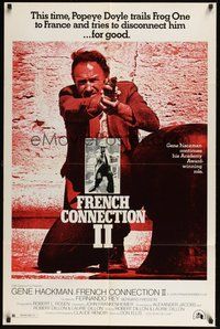 7r282 FRENCH CONNECTION II style B 1sh '75 John Frankenheimer, cool different image of Gene Hackman