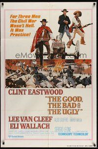 7r306 GOOD, THE BAD & THE UGLY int'l 1sh R80 Clint Eastwood, Lee Van Cleef, Sergio Leone, cool art!