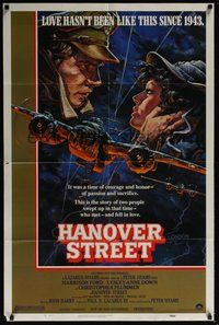 7r329 HANOVER STREET 1sh '79 cool art of Harrison Ford & Lesley-Anne Down in World War II by Alvin