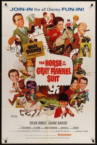 7r366 HORSE IN THE GRAY FLANNEL SUIT 1sh '69 Walt Disney, Dean Jones, wacky artwork of cast!