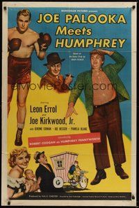 7r417 JOE PALOOKA MEETS HUMPHREY 1sh '50 comic strip boxing, Leon Errol, Joe Kirkwood Jr.!
