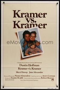 7r436 KRAMER VS. KRAMER 1sh '79 Dustin Hoffman, Meryl Streep, child custody & divorce!