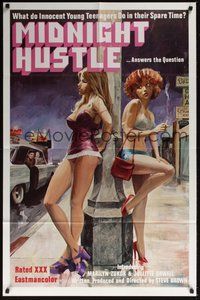 7r527 MIDNIGHT HUSTLE 1sh '78 great sexy artwork of innocent young teens as hookers!