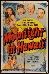 7r542 MOONLIGHT IN HAWAII 1sh '41 sexy Jane Frazee, Leon Erroll, Mischa Auer!