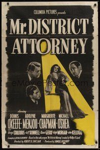7r550 MR. DISTRICT ATTORNEY style A 1sh '46 Dennis O'Keefe, Adolphe Menjou, sexy Marguerite Chapman