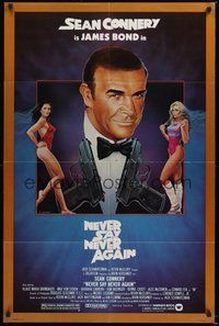 7r575 NEVER SAY NEVER AGAIN 1sh '83 art of Sean Connery as James Bond 007 by R. Obrero!