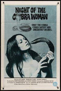 7r583 NIGHT OF THE COBRA WOMAN 1sh '72 only the snake could satisfy her unearthly desires!