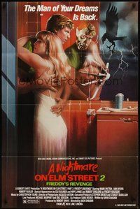 7r587 NIGHTMARE ON ELM STREET 2 1sh '85 creepy Matthew Peak horror artwork!